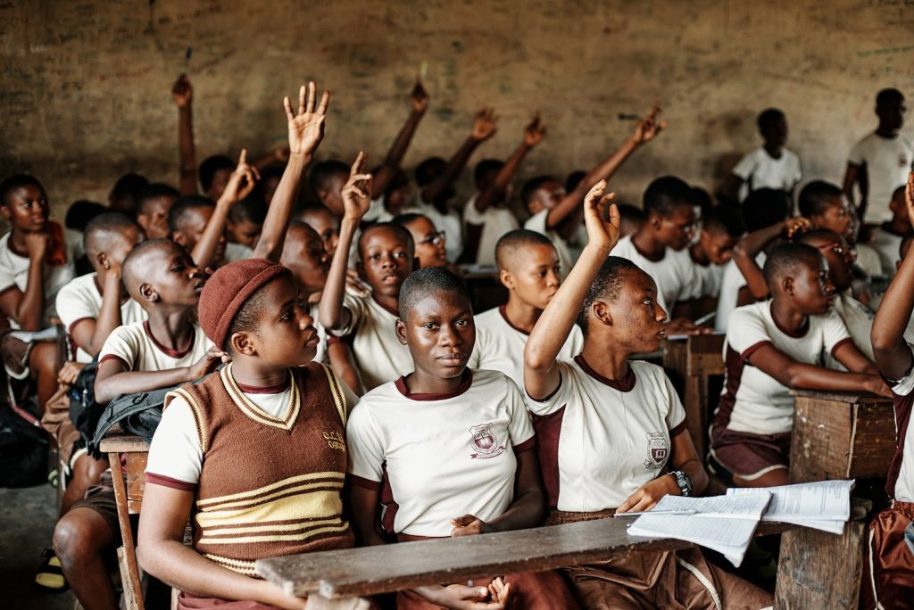 Pupils sitting together during a session
